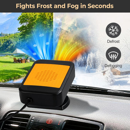 🎁2025-Christmas Hot Sale🎁49% OFF Today Only! Portable Car Heater for Vehicle, 12V Car Heater Portable（ Plugs into Cigarette Lighter）, Portable Heater for Car, 360° Rotatable Car Defroster Windshield Heater